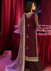 Asim Jofa Luxury Festive Embroidered Chiffon 3 Piece Unstitched Suit AJ25LFD3 AJLLF-11
